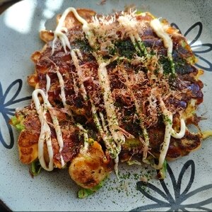 ★お餅と卵のお好み焼き風★